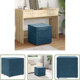 vidaXL Sedia in velluto - Pouf Blu 41 x 41 x 40 cm Velluto e Legno Ingegnerizzato