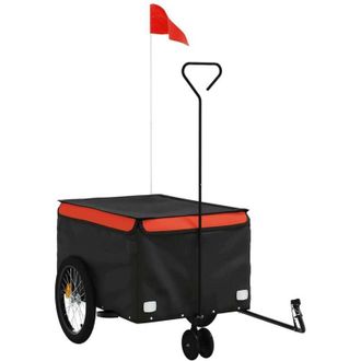 vidaXL Vidaxl - Remolque Para Bicicleta Hierro Negro Y Naranja 30 Kg