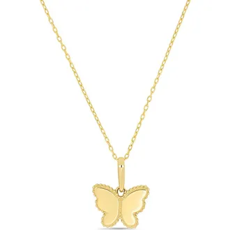 Bony Levy 14K Gold Mykonos Butterfly Pendant Necklace in 14K Yellow Gold at Nordstrom, Size 18