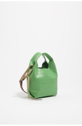 Bimba & Lola Leather Mini Paper Bag SS26 in Emerald at Nordstrom