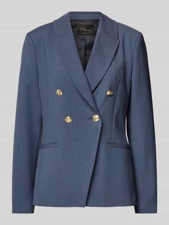 s.Oliver Black Label Slim Fit Blazer mit doppelreihigem 2-Knopf-Verschluss in Blau, Gr&ouml;&szlig;e 44