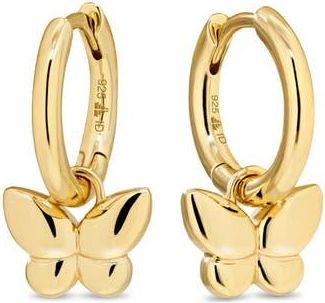 Devata Butterfly Hoop Earrings in Rhodium Plated Sterling Silver in Gold at Nordstrom Rack