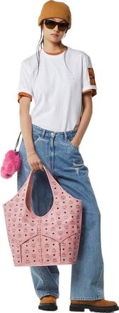 MCM Leni Shopper in Visetos in Soft Pink at Nordstrom