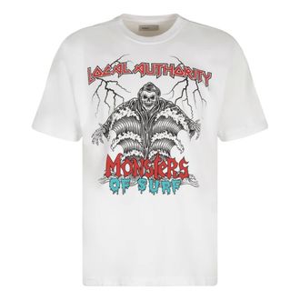 Local Authority Tops, Heren, Wit, L, Katoen, T-shirt van bedrukt katoen