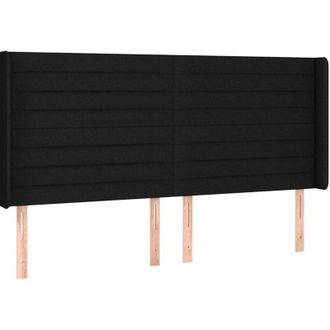 vidaXL Cabecero Con Led De Tela Negro 183x16x118/128 Cm Vidaxl