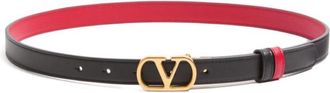 Valentino Garavani Black VLogo Reversible Belt