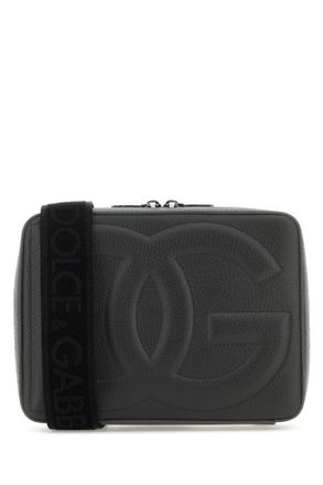 Dolce & Gabbana Dark grey leather crossbody bag