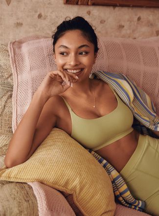 Miiyu Womens Ribbed scoop-neck bralette