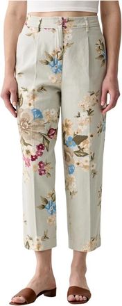 Benetton Cropped Broeken - Dames - Broeken - Grijs - Maat: M Leer