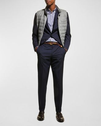 Brunello Cucinelli Mens Wool Three-Button Two-Piece Suit