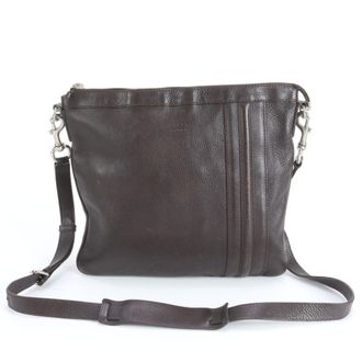 Gucci Brown Leather Messenger Bag Shoulder Bag (Pre-Owned)