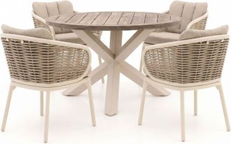 Apple Bee Pine Key/ROUGH-Y &oslash;120cm dining tuinset 5-delig