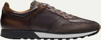 Magnanni Mens Arco Leather Runner Sneakers
