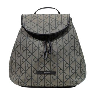 Calvin Klein Backpacks, female, Black, Size: ONE SIZE Emblem AOP Jacquard Backpack
