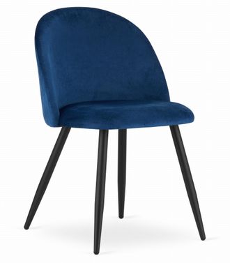 OEM Silla Bello - Terciopelo Azul Marino / Patas Negras X 1