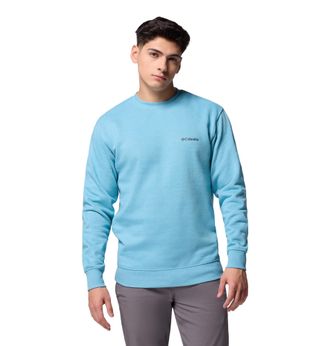 Columbia Mens Hart Mountain II Crew Sweatshirt, Vintage Blue Heather, Large