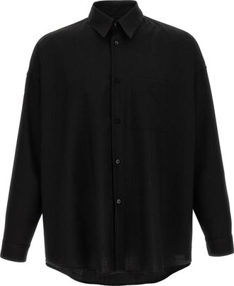 Marni Heren, Overhemden, Zwart, Maat: XL Wol