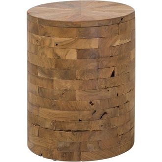 Beliani Beliani - Accent Side Table Teak Distressed Weathered Wood Natural Design &oslash; 35 Brant