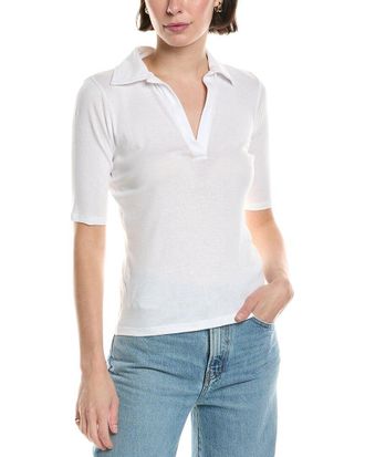 Vince Elbow-Sleeve Polo Shirt