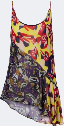 Dries Van Noten Top asim&eacute;trico estampado