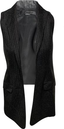 Alexander Wang Alexander Wang Pre-owned Womens Striped Sleeveless Vest in Grey Wool - Size Medium