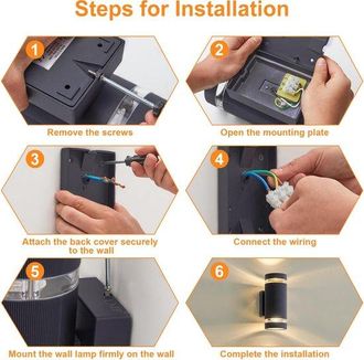 OEM L&aacute;mpara De Pared Exterior Impermeable, L&aacute;mpara De Pared Led, Ip65, Iluminaci&oacute;n Hacia Arriba Y Hacia Abajo Para Exteriores, Balc&oacute;n, Casa, Terraza