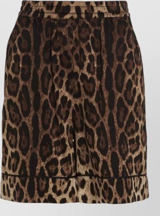 Dolce & Gabbana silk leopard-print knee-length shorts