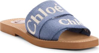 Chlo&eacute; Woody Slide Sandal in Surfing Blue at Nordstrom, Size 10Us