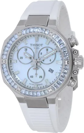 Tissot T-Race Chronograph Quartz White Mother of Pearl Dial Watch T1418179711100