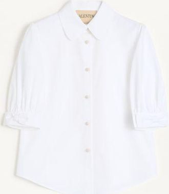 Valentino Camicia In Cotton Popeline Donna BIANCO 36