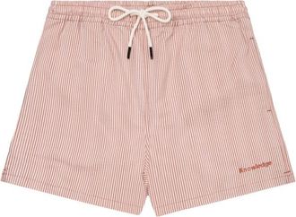 Knowledge Cotton Apparel Mid-Thigh Stripe Seersucker Swimshorts Badehose f&uuml;r Herren | rosa