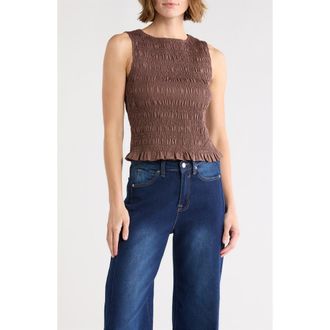 Vigoss Smocked Tank in Brown at Nordstrom Rack, Size X-Large