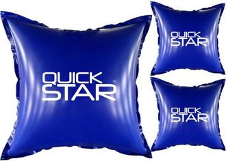 Quick Star 3 St&uuml;ck Poolkissen Eckig 120x120 Cm Blau 4 Seile & Sicherheitsventil 2x Reparaturset Pvc 0,44mm Winter Pool Kissen Mit Doppelnaht Luftkissen Chlor- Un