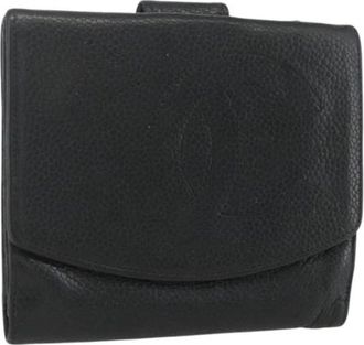 Chanel Pre-owned Wallets, female, Black, Size: ONE SIZE Pre-owned Leather Wallet