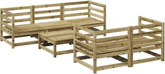 vidaXL Juego De Sof&aacute;s De Jard&iacute;n 6 Piezas Madera De Pino Impregnada Vidaxl