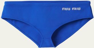 Miu Miu Logo-Embroidered Bikini Bottoms