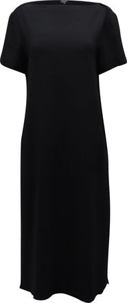 Theory Crepe Midi Shift Dress in Black Acetate