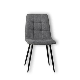 MondoViro Juego de 4 sillas de tela gris cm 44x55 81h