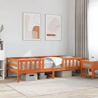 vidaXL Vidaxl - Estructura De Cama Sin Colch&oacute;n Madera Maciza Marr&oacute;n 75x190 Cm