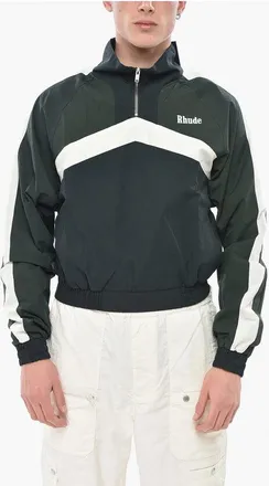 Rhude Two-Tone Nylon and Cotton Anorak with Half Zip size S