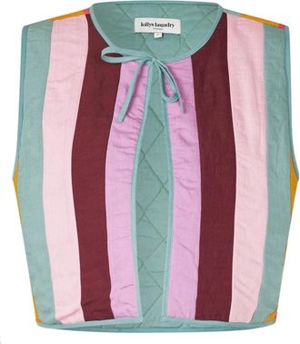 Lollys Laundry Ilsa LL Vest 70 Multi - Dames - Tops zonder mouwen - Veelkleurig - S - Katoen - Tops