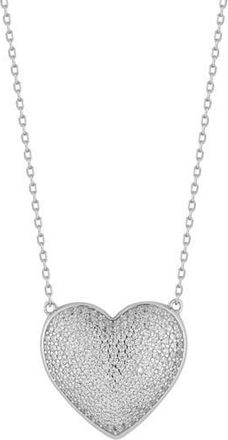 Glaze Jewelry CZ Pavé Heart Pendant Necklace in Silver at Nordstrom Rack
