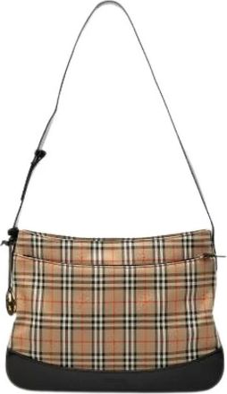 Burberry Pre-owned Shoulder Bags, female, Beige, Size: ONE SIZE Pre-owned Canvas Shoulder Bag
