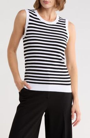Joie Striped Sweater Tank in White/Black at Nordstrom Rack, Size X-Small