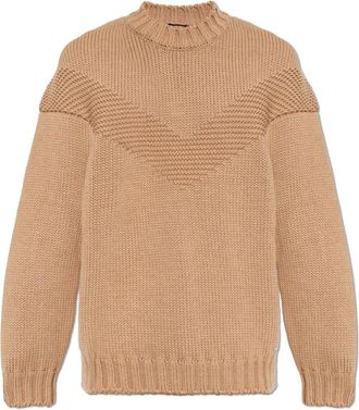 Dsquared2 Wool Sweater - Heren - Ronde hals truien - Bruin - XL - Wol - Truien & Vesten