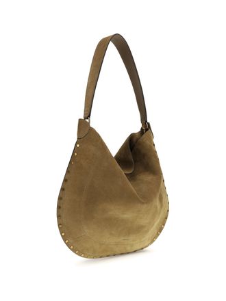Isabel Marant Womens Oskan Soft Shoulder Bag Taupe Calf Leather Bos Taurus
