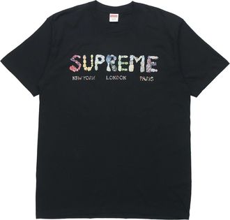 SUPREME SS18 Rocks Tee Black Alphabet Logo Short Sleeve Unisex SUP-SS18-478