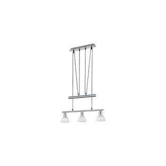 Trio Lampada Sospensione Interno con Bilanciere 3 Luci Led Acciaio Levisto GD Trio