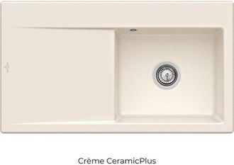 Villeroy & Boch Villeroy&boch - Fregadero Derecho Con Desag&uuml;e Autom&aacute;tico Villeroy Et Boch Subway 50, Cer&aacute;mica Crema Plus