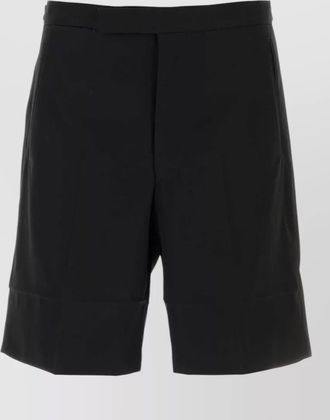 Prada cotton bermuda shorts straight cut cuffed hem